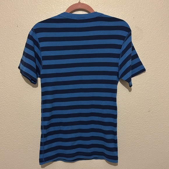 Hanna Andersson Womens Shirt Blue Stripe Short Sleeve Organic Cotton Top - Picture 4 of 4